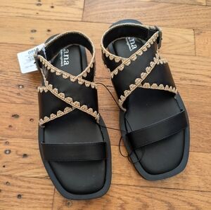 NWT a.n.a Vest Black & Tan Sandals
